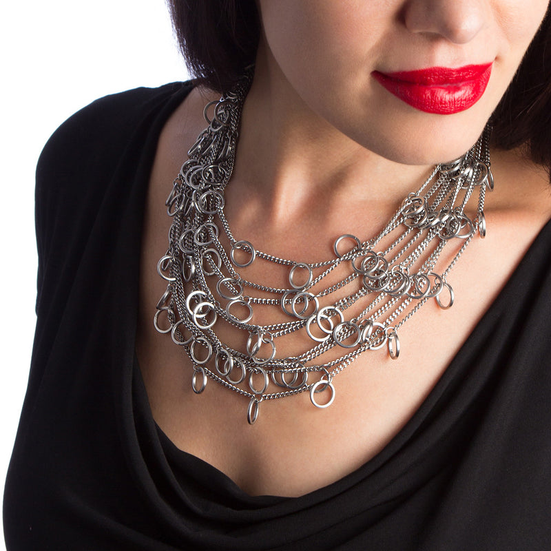 HALO 9-Chain Charm Necklace