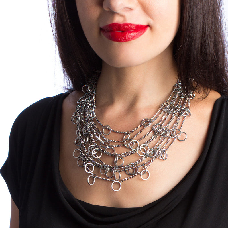 HALO 9-Chain Charm Necklace