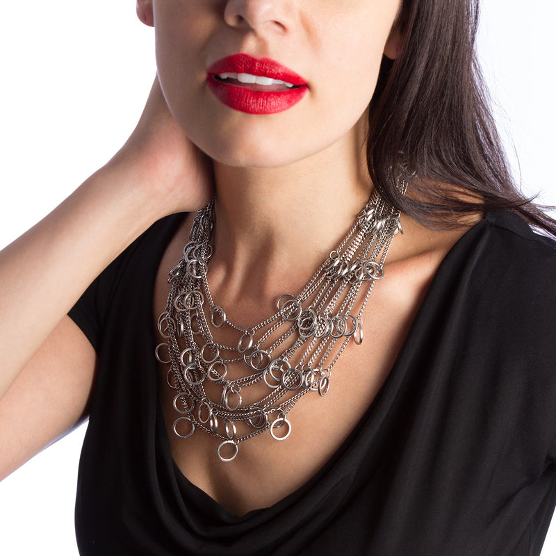 HALO 9-Chain Charm Necklace