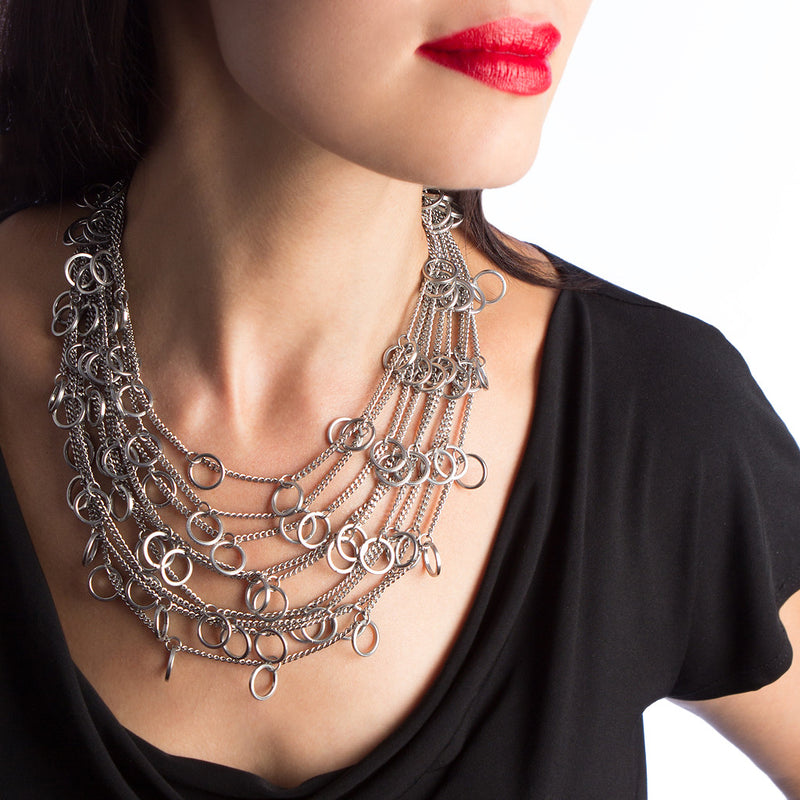 HALO 9-Chain Charm Necklace