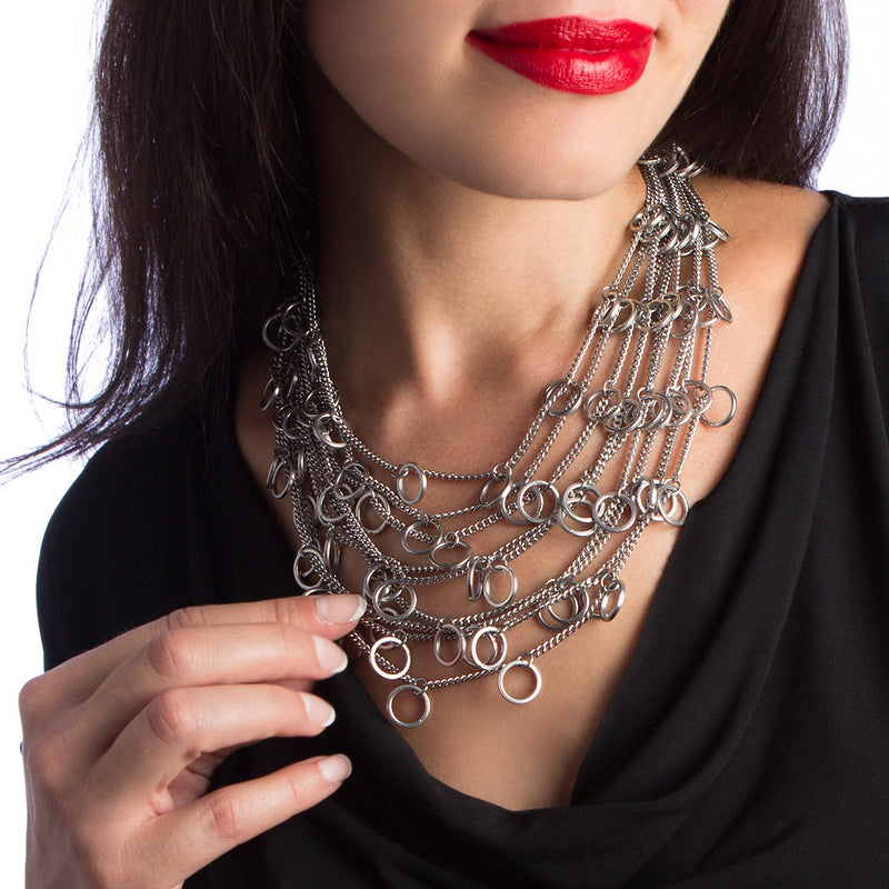 HALO 9-Chain Charm Necklace