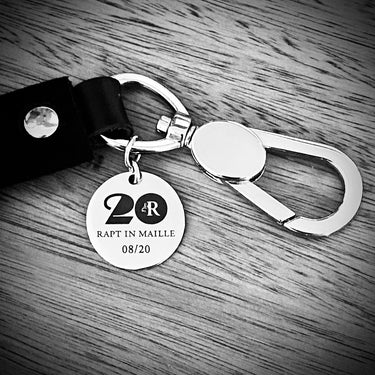 20th Anniversary Black Suede Tassel Keychain
