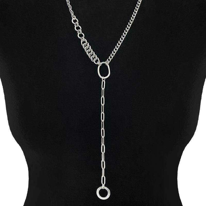 METAL X-Long Asymmetrical Y Necklace