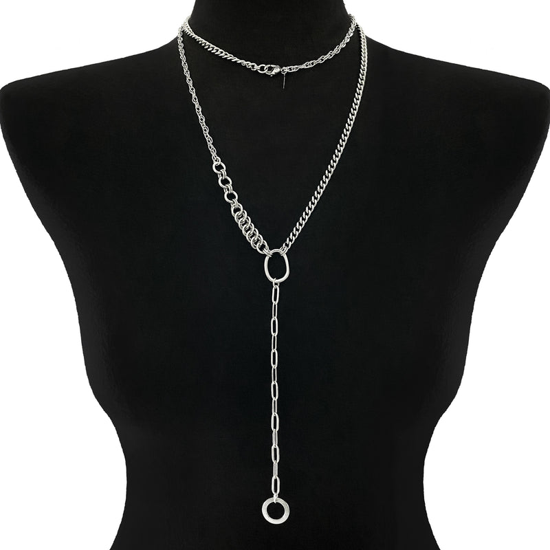 METAL X-Long Asymmetrical Y Necklace