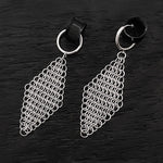 GAUGED Large Chainmaille Diamonds on Hoops