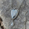 GEMSTONE Marcasite Shield & Pyrite in Agate Drop Necklace
