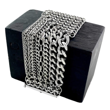 METAL Half & Half Multi-Chain Cuff Bracelet