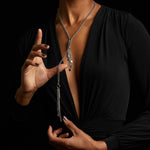 METAL Convertible Rope & Squares Tassel Lariat