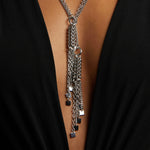 METAL Convertible Rope & Squares Tassel Lariat