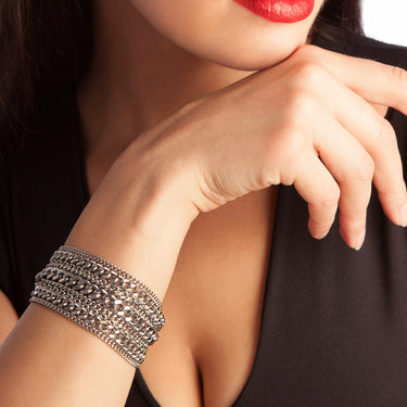 METAL 4-Row Multi-Chain Cuff Bracelet