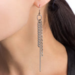 METAL Long 3-Chain Earrings