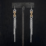 METAL Long Chainmaille Byzantine Tassel Earrings