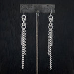 METAL Long Chainmaille Byzantine Tassel Earrings