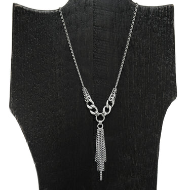 METAL Tapered Rope & Tassel Necklace