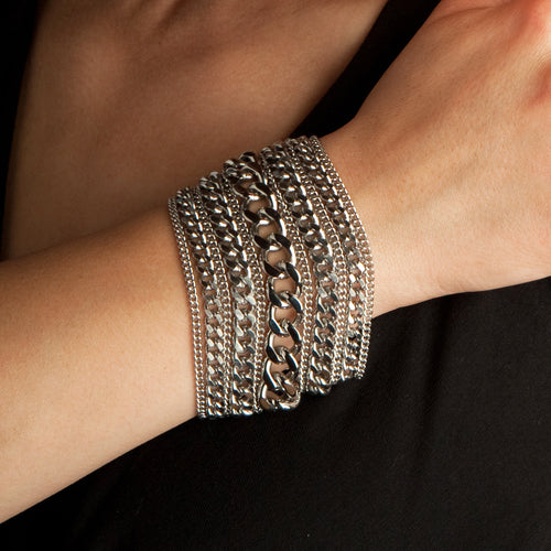 METAL 7-Row Chunky Multi-Chain Cuff Bracelet