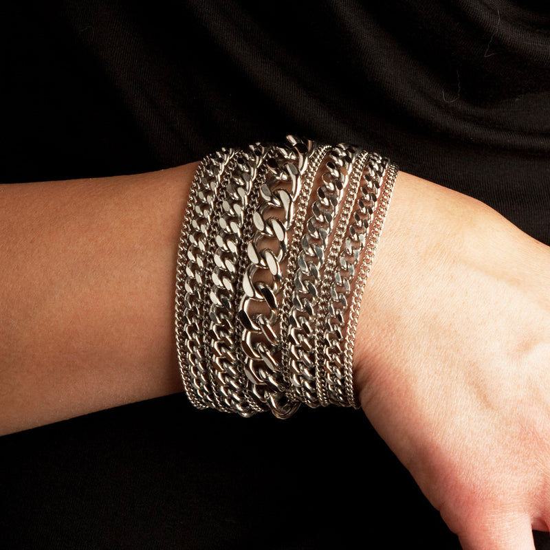 METAL 7-Row Chunky Multi-Chain Cuff Bracelet