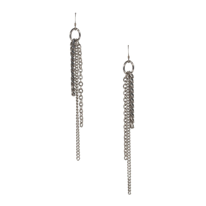 METAL Long 3-Chain Earrings