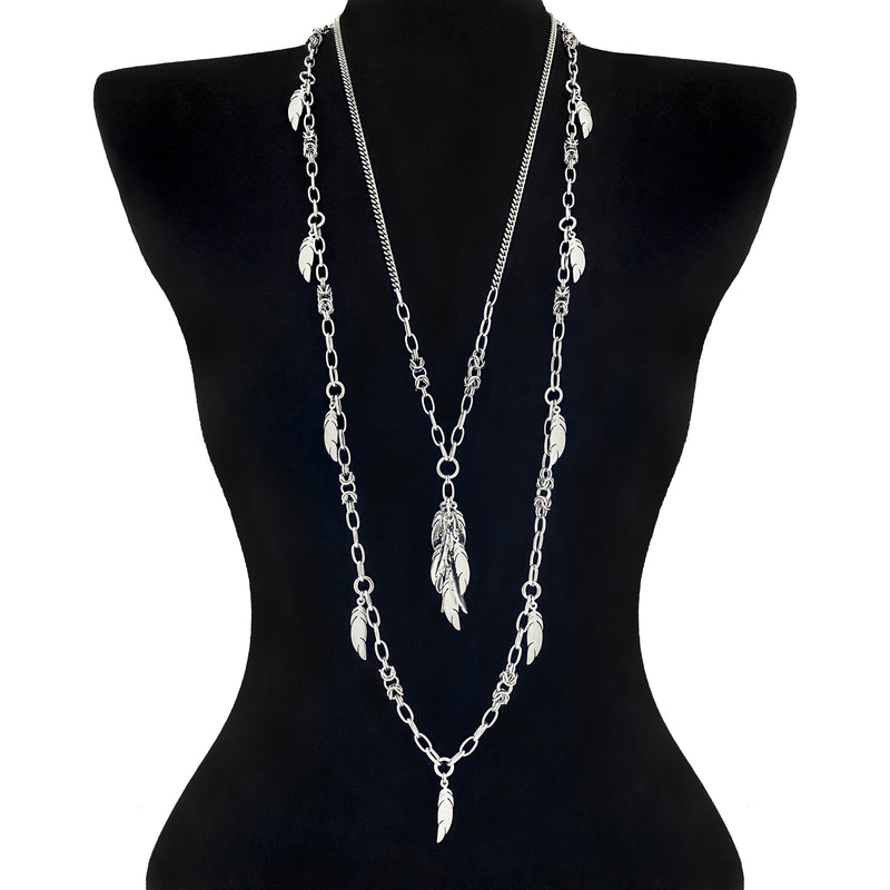 ROGUE Long Feather Cluster Pendant