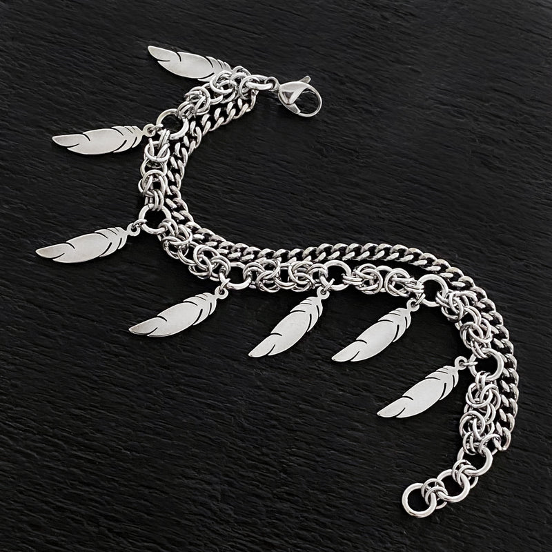 ROGUE Feather Charm Bracelet