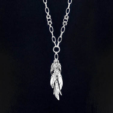 ROGUE Long Feather Cluster Pendant
