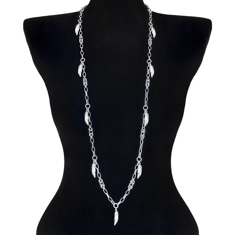 ROGUE Long Feather Chain Necklace