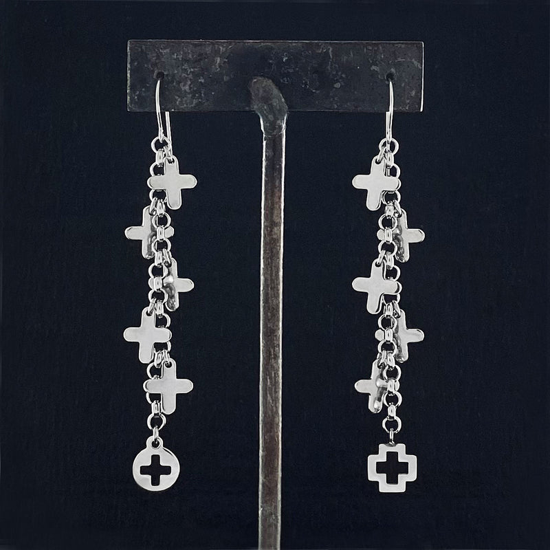 ROGUE Cross Chain Earrings