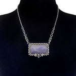 GEMSTONE Royal Aztec Lace Agate Rectangle With Winged Skull & Flowers