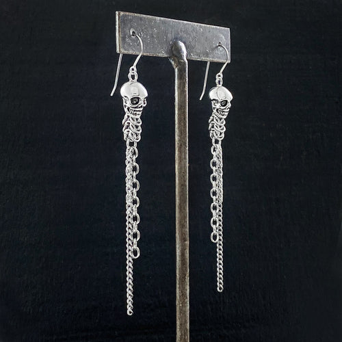 ROGUE Skull & Spine Tassel Earrings