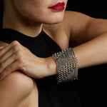 SLINKY 8-Row Diagonal Stripes Cuff Bracelet