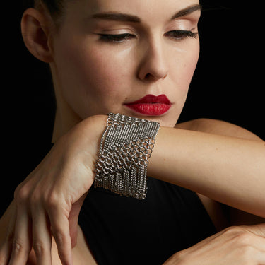 SLINKY 8-Row Diagonal Stripes Cuff Bracelet