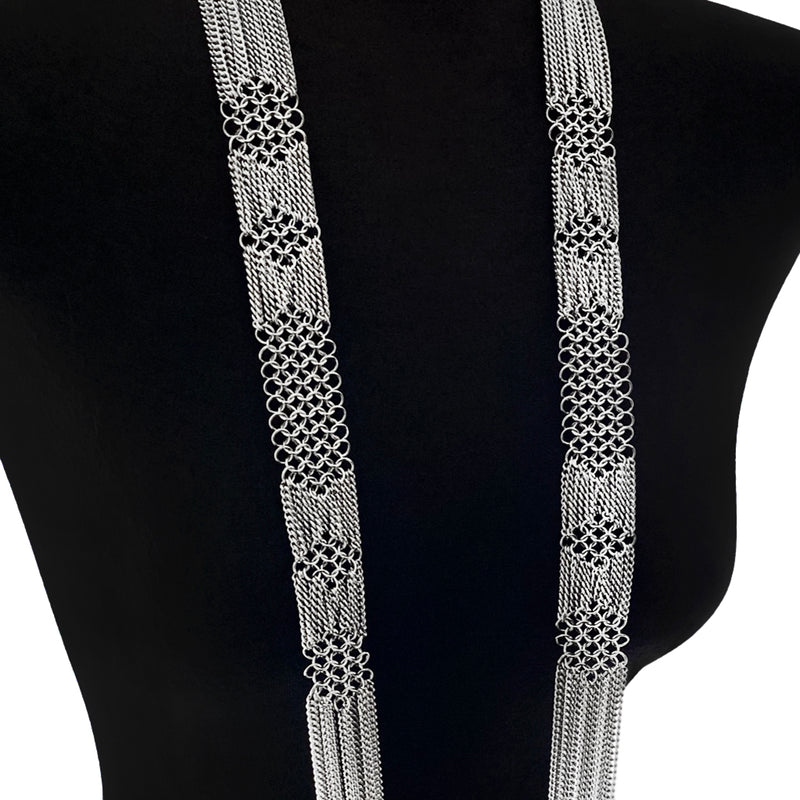 SLINKY X-Long Patterned Ribbon Necklace