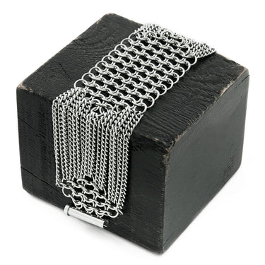 SLINKY 6-Row Elongated Hexagon Cuff Bracelet