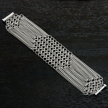 SLINKY 6-Row Elongated Hexagon Cuff Bracelet