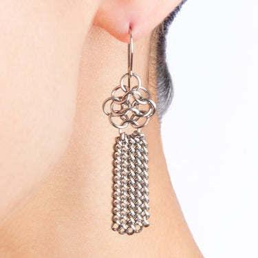 SLINKY Rosette and Tassel Earrings #2