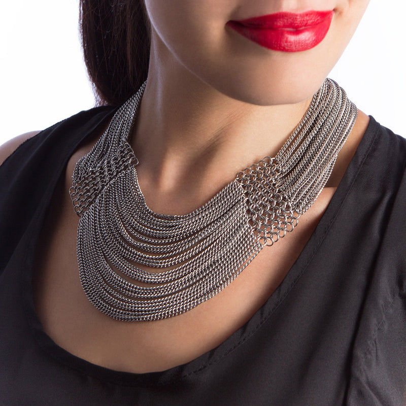 SLINKY 9-Row Center Drape Necklace