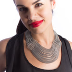 SLINKY 9-Row Center Drape Necklace