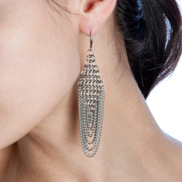 SLINKY Diamond & Draping Chain Earrings