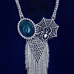 GEMSTONE Colus Fossil Turritella Spiderweb Fringe Necklace