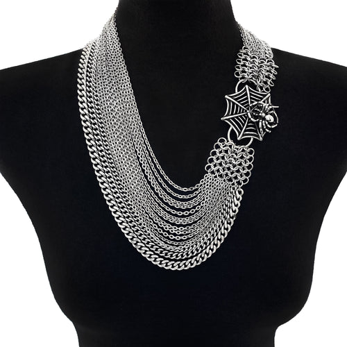 ROGUE Spiderweb Draping Chain Necklace
