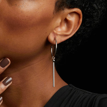 STRUCTURE Vertical Bar Interchangeable Charm Hoops #7