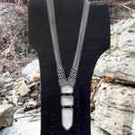GEMSTONE Quartz Triple Stone Dagger Necklace